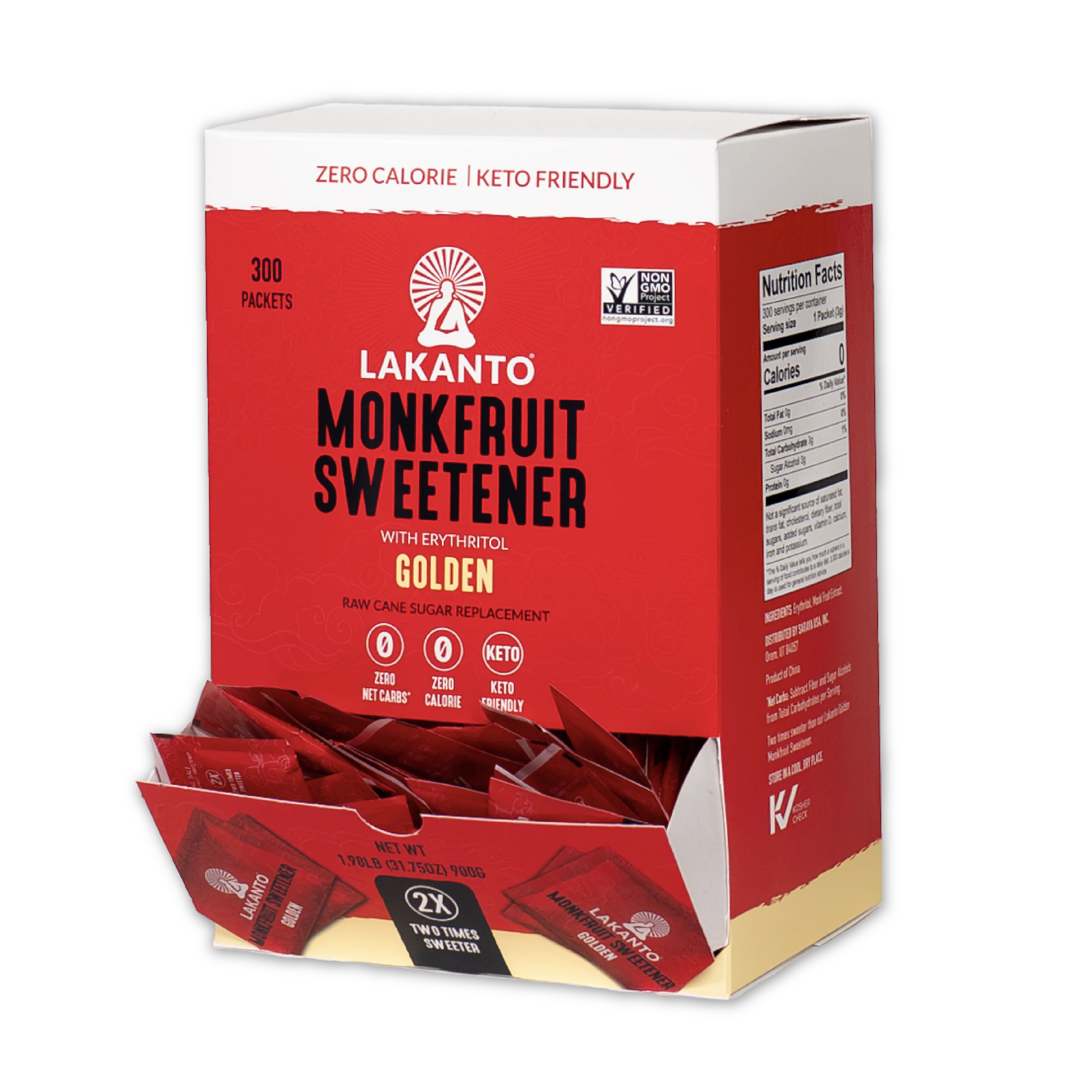 Golden Monkfruit and Erythritol 2:1 Sweetener Packets - Raw Cane Sugar Replacement - Image 12