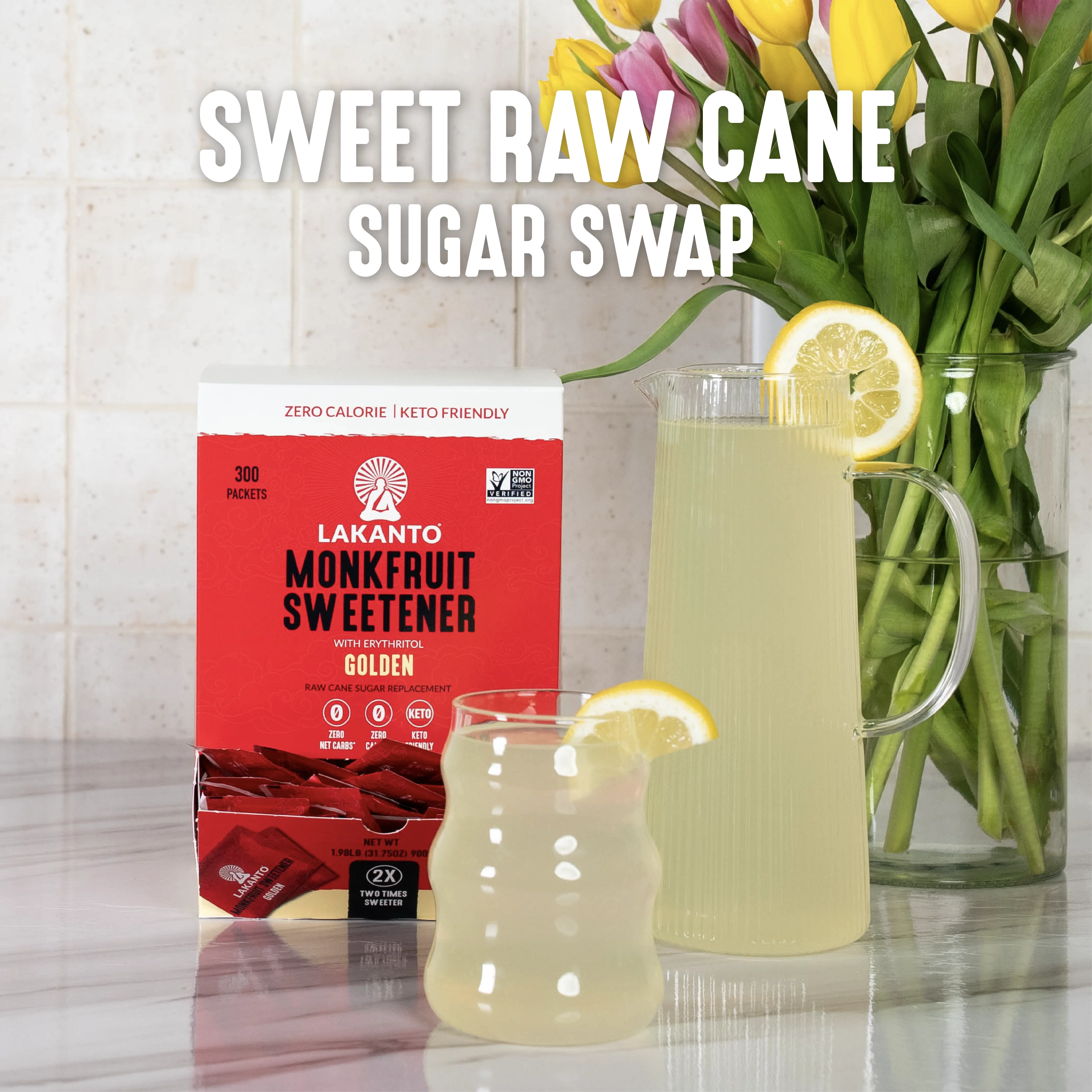 Golden Monkfruit and Erythritol 2:1 Sweetener Packets - Raw Cane Sugar Replacement - Image 6