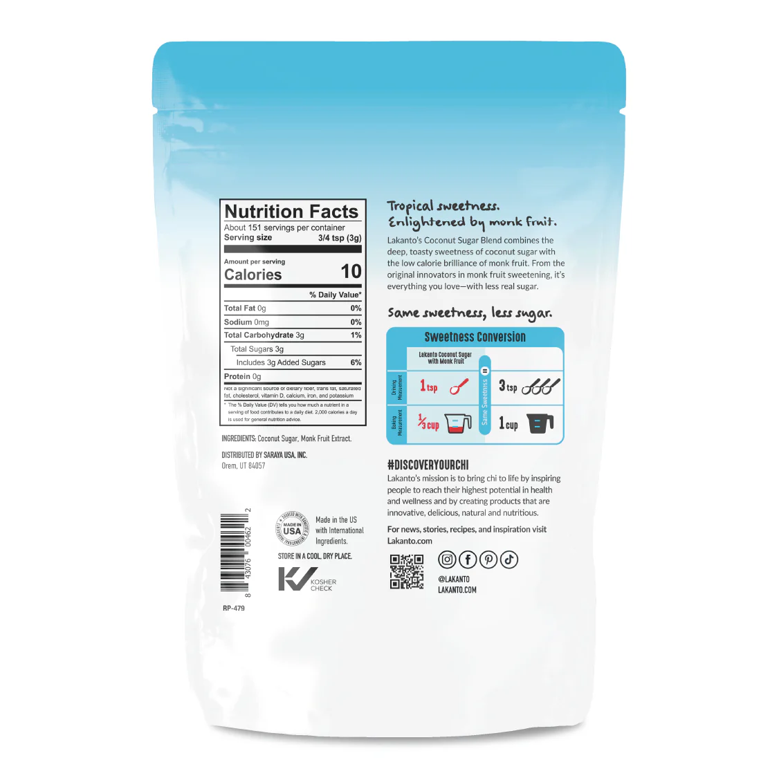Coconut Sugar with Monk Fruit 16oz - Image 3