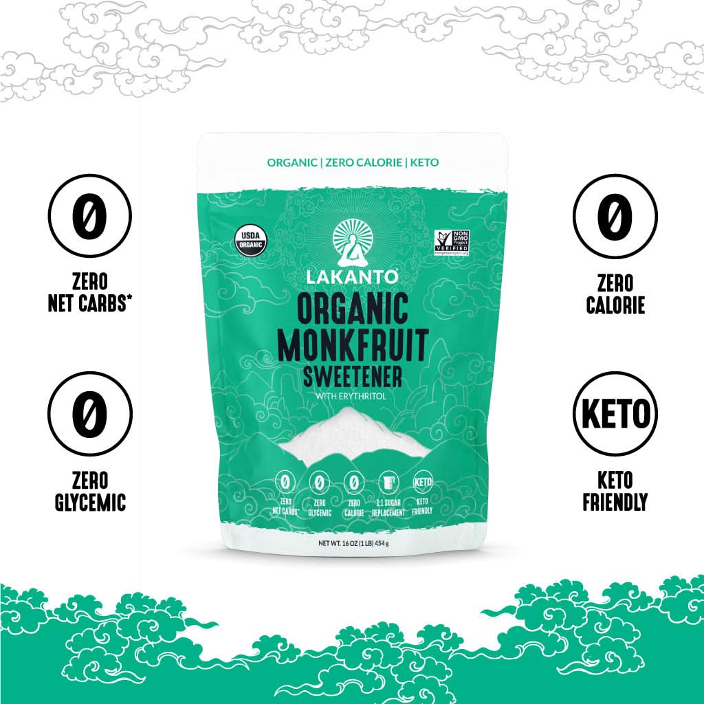 Organic Classic Monkfruit and Erythritol Sweetener - White Sugar Replacement - Image 3